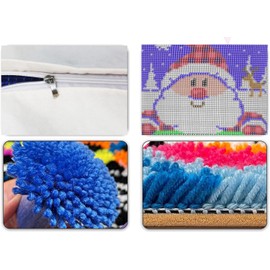 YOOTOM Latch Hook Cushion Kits for Children, DIY Latch Hook Sets Cushion Cover Carpet Embroidery Set, Christmas Latch Hook Kits 43 x 43 cm