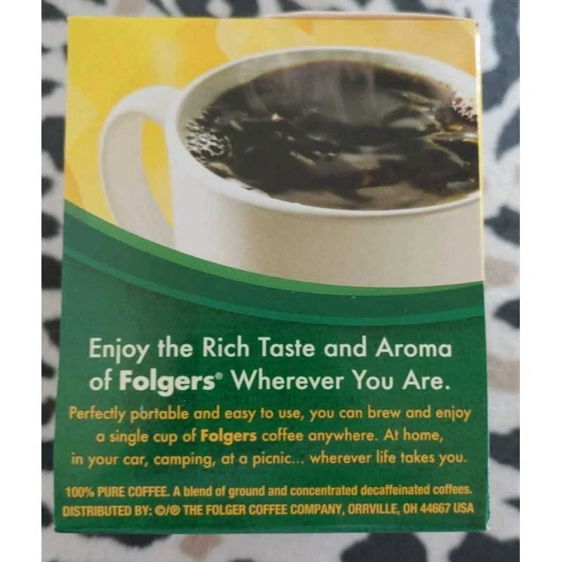 Folgers Coffee Singles Classic Decaffeinated Coffee Bags - 19 Count