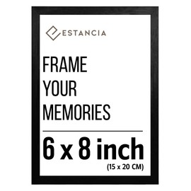 Black Pine Wood Photo Frame 6x8 inch (15x20 cm) with Shatterproof Acrylic Glass | Modern 6 x 8 inch (15 x 20 cm) Wooden Picture Frame