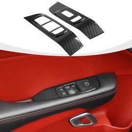 RAZPOY Window Lift Switch Panel Cover Trim Compatible with Dodge Challenger 2015-2024 Interior Accessories, Carbon Fiber