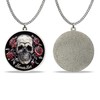 BHealthLife Memento Mori Pendant Necklace - Skull and Roses Design