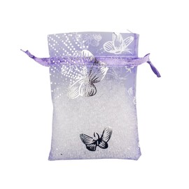 QIANHAILIZZ 100 Pack 2.8 x 3.5 Inch Butterfly Organza Jewelry Gift Pouch Candy Pouch Drawstring Wedding Favor Bags H97 (lilac)