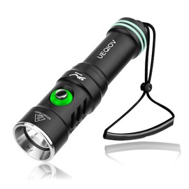 UEQIOV Diving Light is Suitable for Outdoor Scuba Diving, 4000lm Bright Diving Flashlight, 4 Modes of Underwater Lights, IPX8 Waterproof Flashlight (Black)
