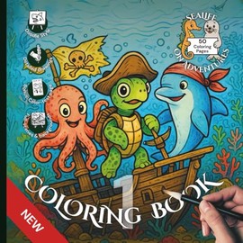 Sea life on Adventures – Coloring Book 1 – Detailed Doodle Style: 50 Designs in 25 Fun Settings for Adults and Kids