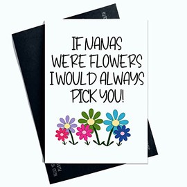 Funny Cards If Nanas Were Flowers I Would Always Pick You Birthday Card Joke Laughter Fun Novelty SP5