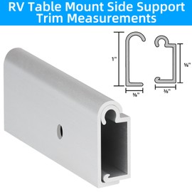 EXCELFU Aluminum RV Table Support Trim Camper RV Table Mount Bracket for Sliding Table Support, Smooth Finish 30", Includes Mounting Screws, 2 Pack, Silver