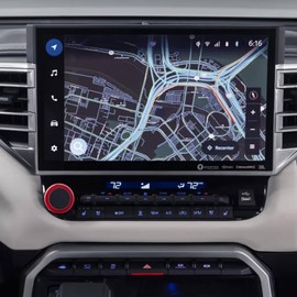 For Toyota Tundra Sequoia 2025-2022 One-touch start button cover/ring Driving mode, rearview mirror adjustment, volume adjustment knob cover interior decoration 5-piece set (14-inch screen, red)