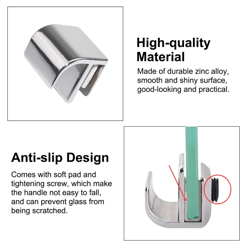INCREWAY Glass Door Knob, 6pcs Stainless Steel Door Handle No