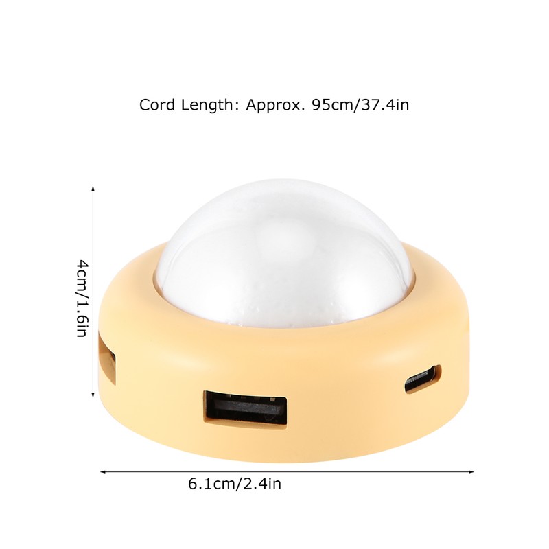 USB Hub Splitter Adapter 4 Port MultiFunction LED Light TypeC