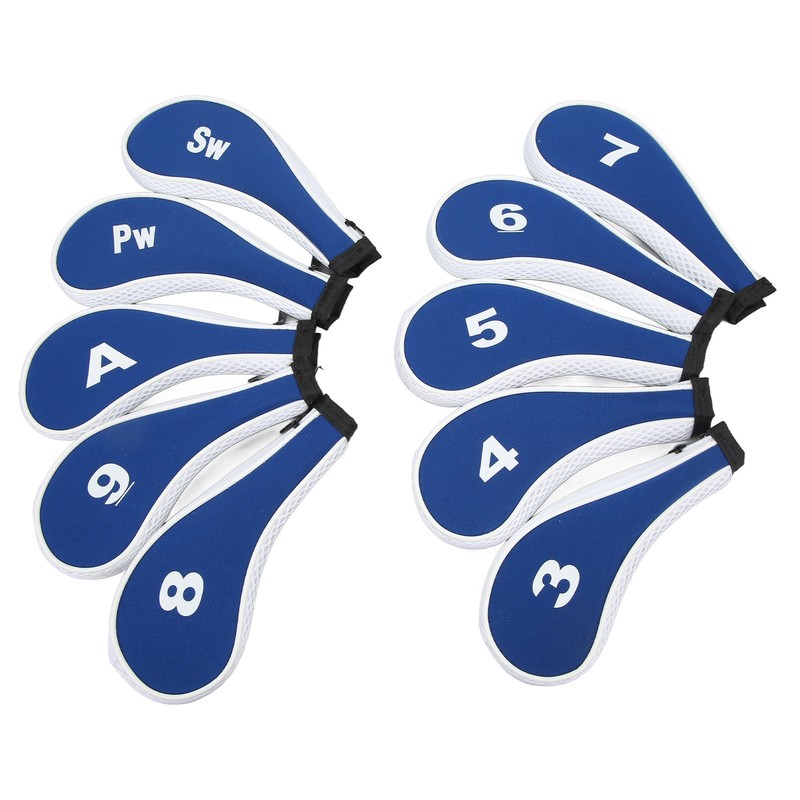 10pcs Golf Iron Head Cover with Number Printing Neoprene Zippered