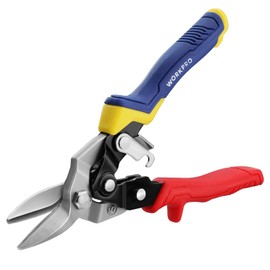 WORKPRO All-Purpose Scissors, Metal Cutting Scissors, Full Length 20cm, Iron Cutting Scissors, Aviation Snips, Serrated Blade, Double Strength, Straight Type, Strong, Labor-Saving Operation, Safety