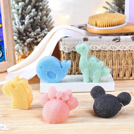 Konjac - Esponja de baño para bebé, forma clásica, esponjas de baño naturales para bebés, recién nacidos, accesorios de baño Konjac a base de plantas, 5 unidades (juego 1)