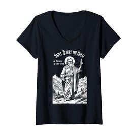 Womens Chemistry Chemist Patron Saint Albert The Great Chemists V-Neck T-Shirt