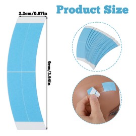Nogeqi 50pcs Double Sided Lace Tape, Adhesive Lace Tape for Wigs Waterproof, Toupee Tapes Strong Laces Wig Tapes Blue for Toupee Hairpiece Hair Extension