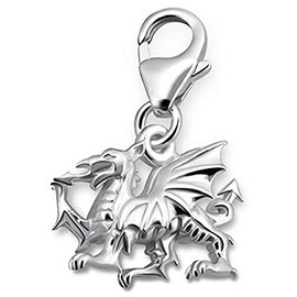 Katy Craig Dragon Welsh Charm - 925 Sterling Silver (Clip on)