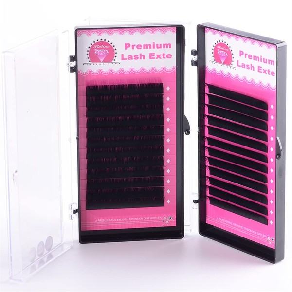 Eyelash Extensions C curl 0.15 Thickness 8/9/10/11/12/13 mm Single Length (Length Available) Sable 12 Row Seat Case With blk