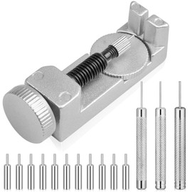Watch Link Removal Tool Kit, Cridoz Watch Pin Removal Tool with 12pcs Replacement Pins and 3pcs Pin Punches for Watch Band Remover, Watch Bracelet Sizing, Watch Strap Adjustment and Watch Repair
