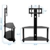 Mount-It! Floor TV Stand with Mount and Tempered Glass Shelves