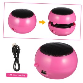 Operitacx Mini USB Charging Speaker for Desktop Portable Hamburger Design Loudspeaker with 3.5mm AUX Input for Home and Travel Use