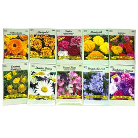 Set of 50 Flower Seed Packets! Flower Seeds in Bulk, 15 or More Varieties Available!