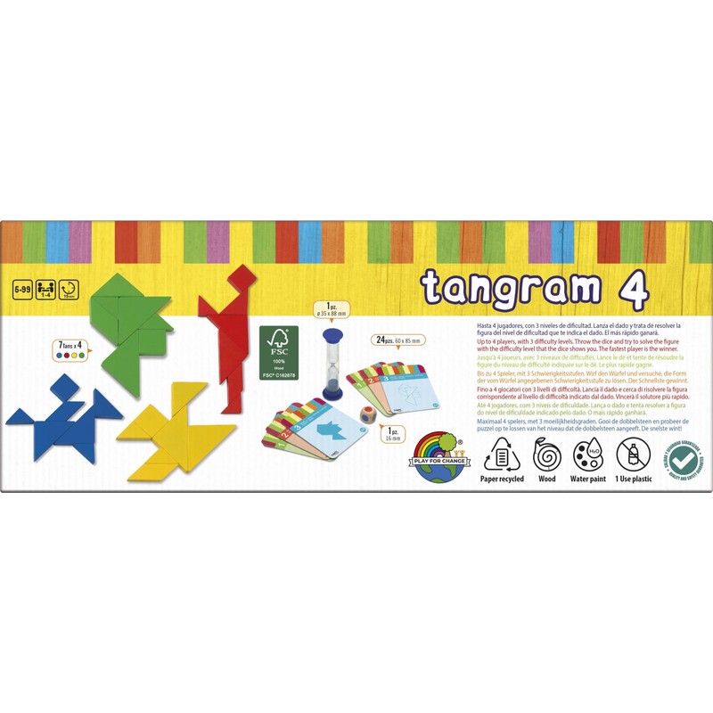 Cayro 4 Wooden Tangrams - Puzzle Game - Developing Cognitive