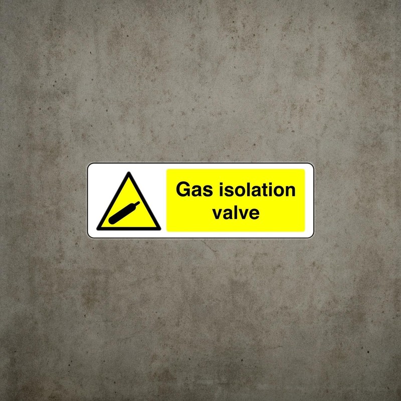 Gas Isolation Valve - safety sign - 3mm Aluminum Dibond