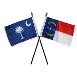 State North & South Carolina NC SC Flags 4"x6" Desk Stick Table (NO Base)