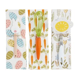Mud Pie Spring Towel and Utensil Set, Egg; 26" x 16.5"