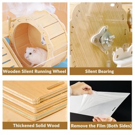 Cycodo 8 in 1 Acrylic Hamster Cages and Habitats,Dwarf Hamster Cage,Wooden Small Animal Cage with Accessories & Toys,2-Layer Small Pet House,Mice,Gerbils(Blue,14"*11"*10")