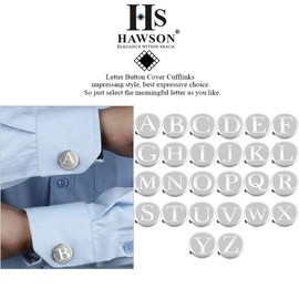 Silver Button Cover Cufflinks for Men Initials Letter Perfect for Formal Business Shirt - Alphabet Z