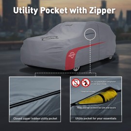 Ultimum Lite Car Cover for 1997-2006 Jeep TJ SUV 2-Door with Zipper Breathable All Weather Protection Scratch, Dust, Sun, Snow, Rain Protection Indoor Outdoor Gray