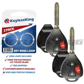 KeylessKing* 2 Remote Key Fob Shell Case for 2005 2006 2007 2008 2009 2010 11 12 13 Scion tC