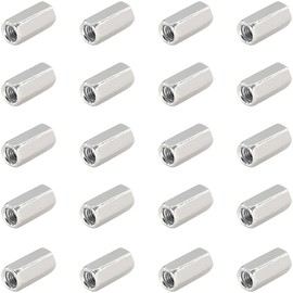 LHUIDDH 20 PCS M6*20mm Hex Nuts, Zinc-Plated Carbon Steel, M6 ISO Metric Fine Right Hand Thread