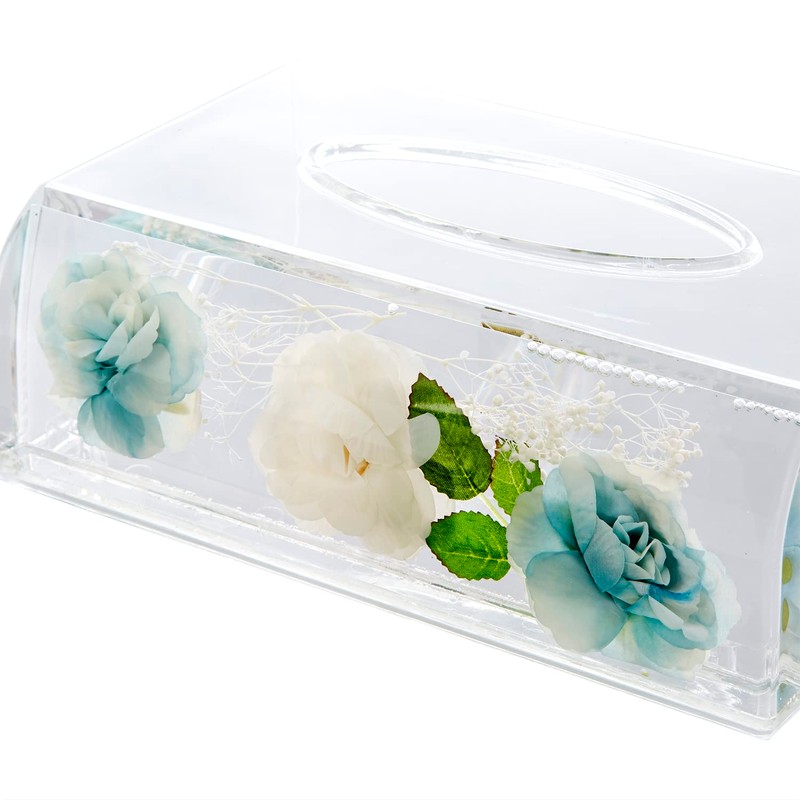 Pacific GLD 58801 Tissue Box Case, Acrylic Underwater Flowers, White