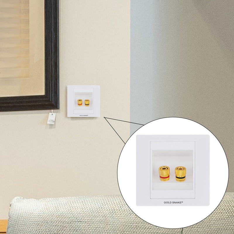 Sharplace 2x Speaker Socket, Wall Socket, Multimedia Speaker Connection, Speaker