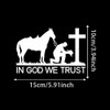 2PC 5.91"x3.94" Cowboy Prayer and Cross Vinyl Decal, in GOD