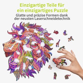 ACROPAQ PUZA4L Lion Wooden Wooden Jigsaw Puzzle Adult A4-150 Pieces 210 x 297 mm