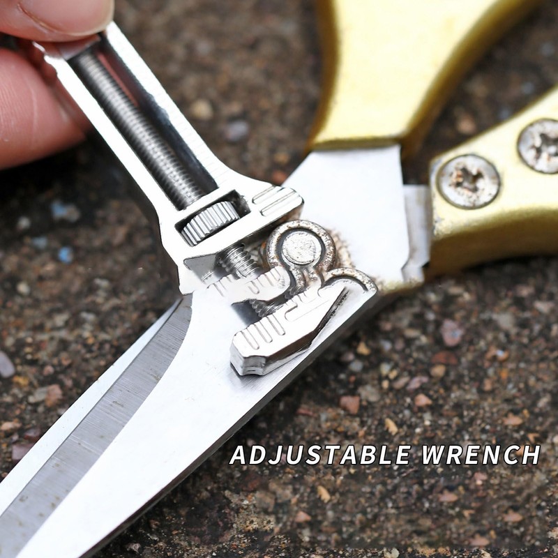 2PCS Mini Multitool Wrench Adjustable Compact Multifunctional Bottle Opener Wrench