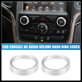 Hihaha Car Console Audio Volume Knob Ring Cover for Jeep Cherokee Grand Cherokee 2014-2020 Silver Tone (Set of 2) Durable Material