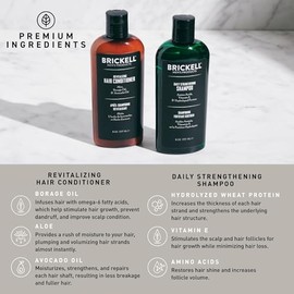Brickell Menââ‚¬TMs Daily Revitalizing Hair Care Routine - Mint & Tea Tree Oil Shampoo + Strength & Volume Enhancing Conditioner - Natural & Organic