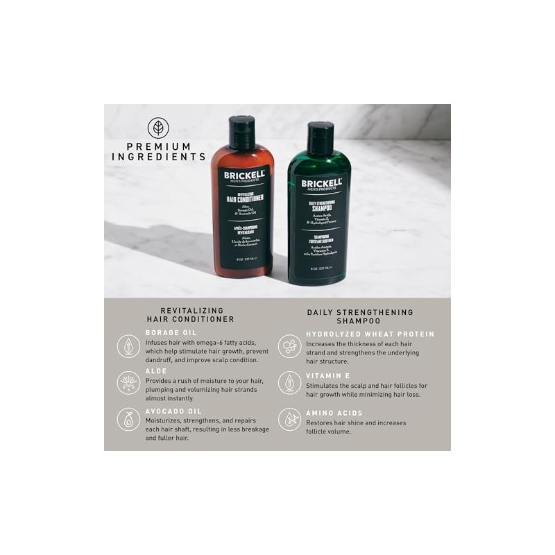 Brickell Menââ‚¬TMs Daily Revitalizing Hair Care Routine - Mint &