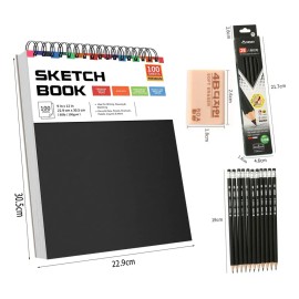 Cuaderno A4 De Boceto Y Dibujo 100 Hojas/200 Páginas Blank Sketchbook Bloc De Dibujo, Cuaderno De Bocetos 30.5x22.9cm