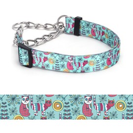 haoyueer Martingale Dog Collar - Stainless Steel Chain, No Pull Training Collar with Flower Design for Large Medium Small Dogs (2, M)