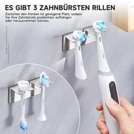 XILIMEN Zahnbürstenhalter Wand Elektrische Zahnbürste Halter Ohne Bohren, Edelstahl SUS304 Aufsteckbürsten Halter, Selbstklebend Zahnbürstenkopf Halter, Zahnbürste Halterung Wand für Badezimmer