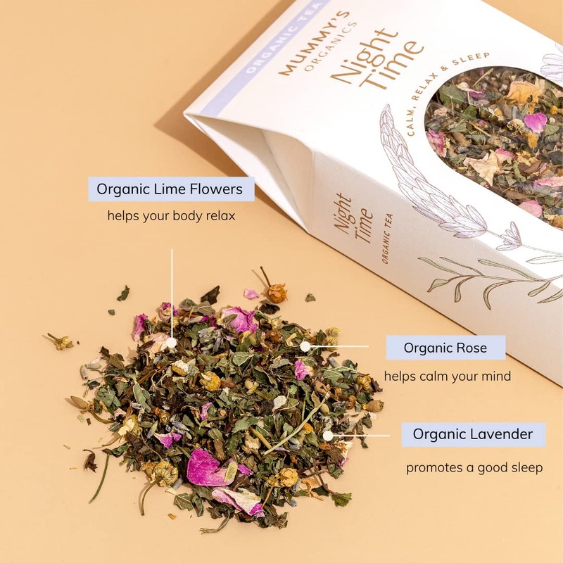 Organic Night Time Loose Tea | sleep Tea | chamomile,