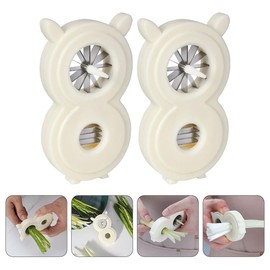 STOBAZA Scallion Slicer Shredder for Vegetable, 2pcs Stainless Steel Scallion Cutter, Green Onion Shredder, Morning Glory Separator, Shallot Cutter Kitchen Gadgets