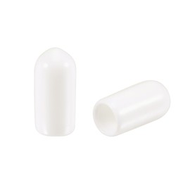 sourcing map 50pcs Round Rubber End Caps 5mm White Vinyl Cover Screw Thread Protectors