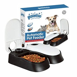 PAWISE Automatic Cat Feeders 2 Meal Automatic Dog Feeder,Dog / Cat Food Dispenser 1.5 Cups, Schedule Meal or Treat, with 48-Hour Timer