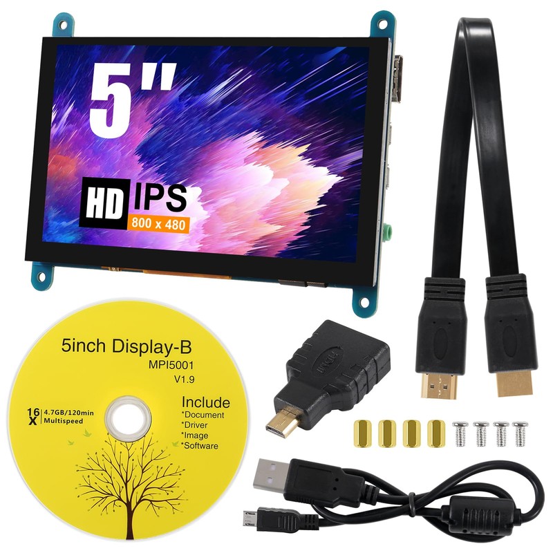 JUZITAO 5 Inch IPS LCD Touch Screen Display Panel Monitor