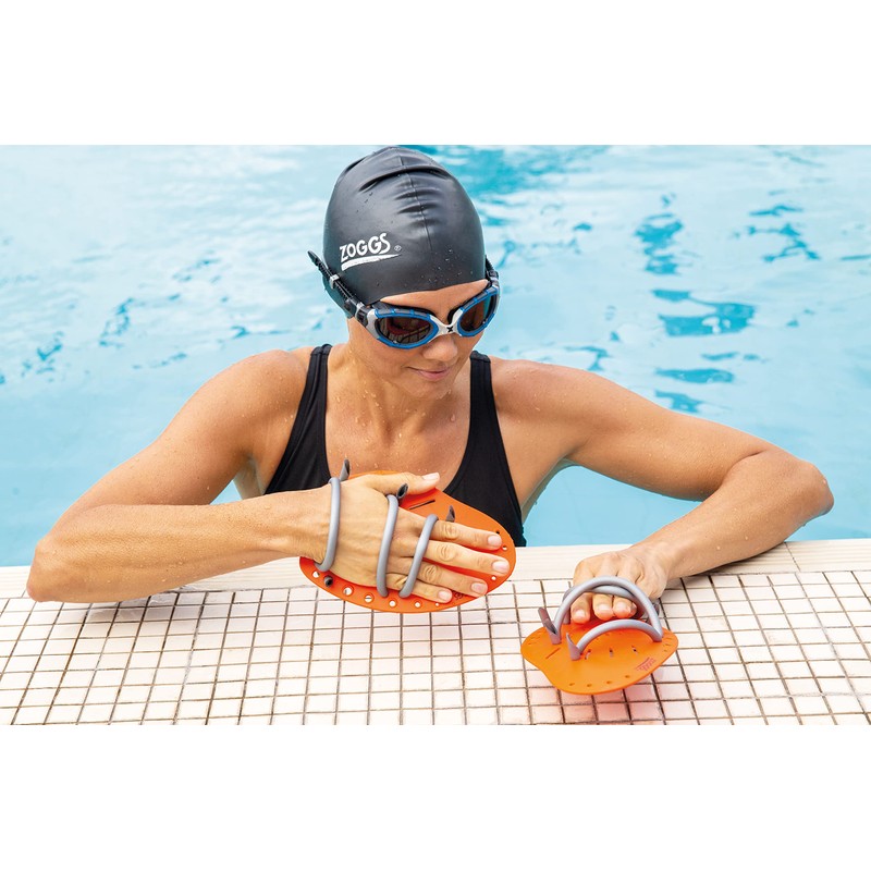 Zoggs Unisex Matrix Hand Paddles, Orange, M UK